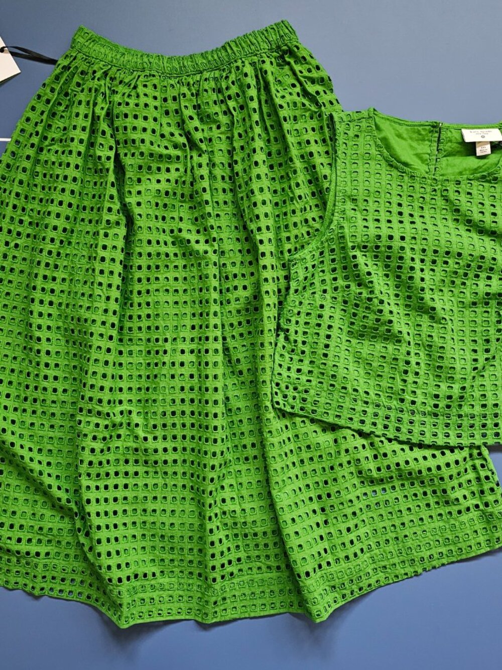 Kate Spade New York x Target eyelet shell tank top green Skirt set xxs xs - Picture 2 of 7
